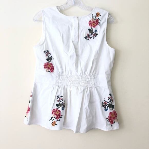 Sundance Peplum Embroidered Sleeveless Blouse Size M - Picture 4 of 10